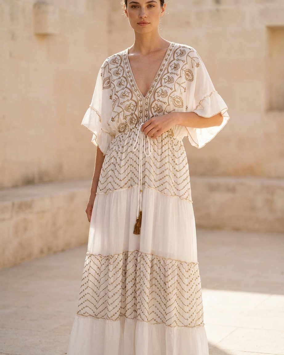 Boho Dress in White