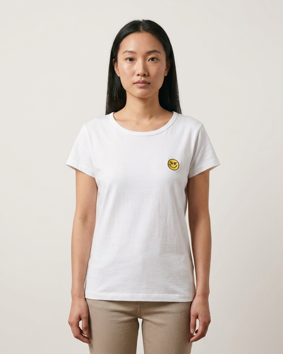 Smiley T-Shirt in White by Color Your Life – view 4