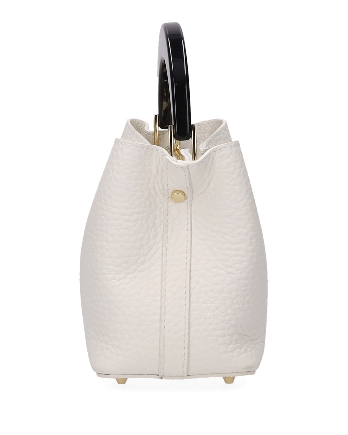 TOP HANDLE BAG IN WHITE LEATHER