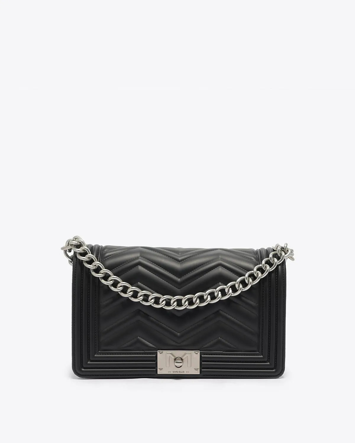 FLAT M MANHATTAN IN BLACK-Cross-Body Bags-MARC ELLIS- Pointure.AE