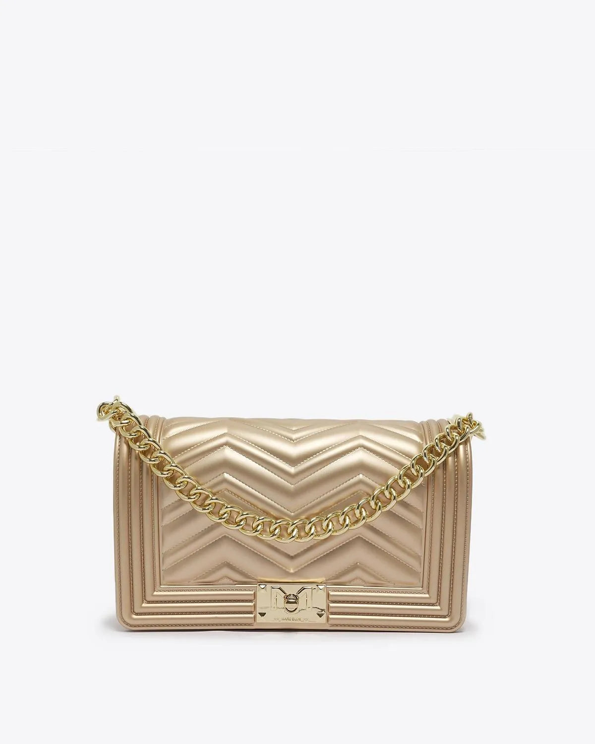 FLAT M MANHATTAN IN GOLD-Cross-Body Bags-MARC ELLIS- Pointure.AE