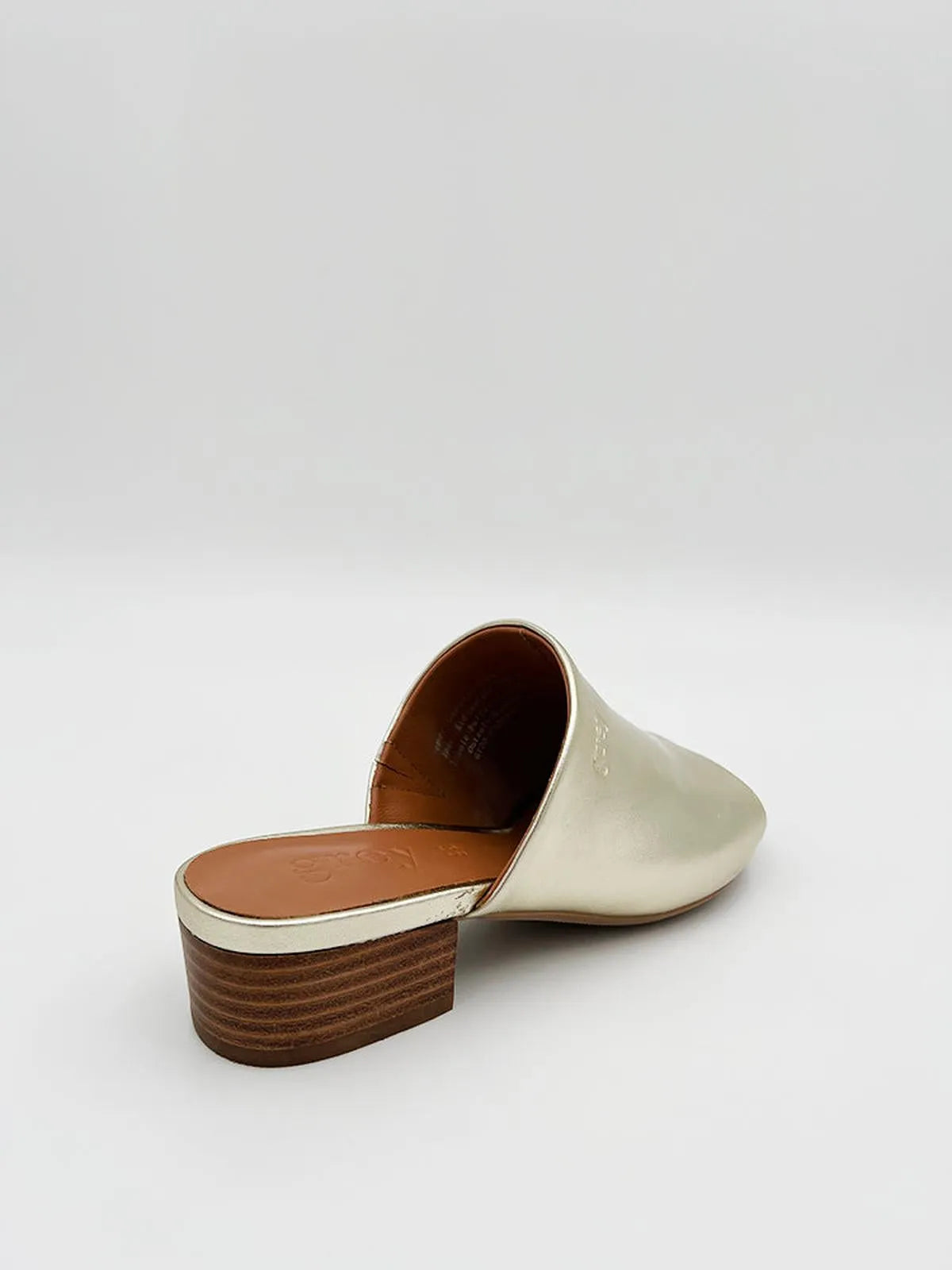 LOW HEELED MULE IN GOLD-Mules-GREY- Pointure.AE