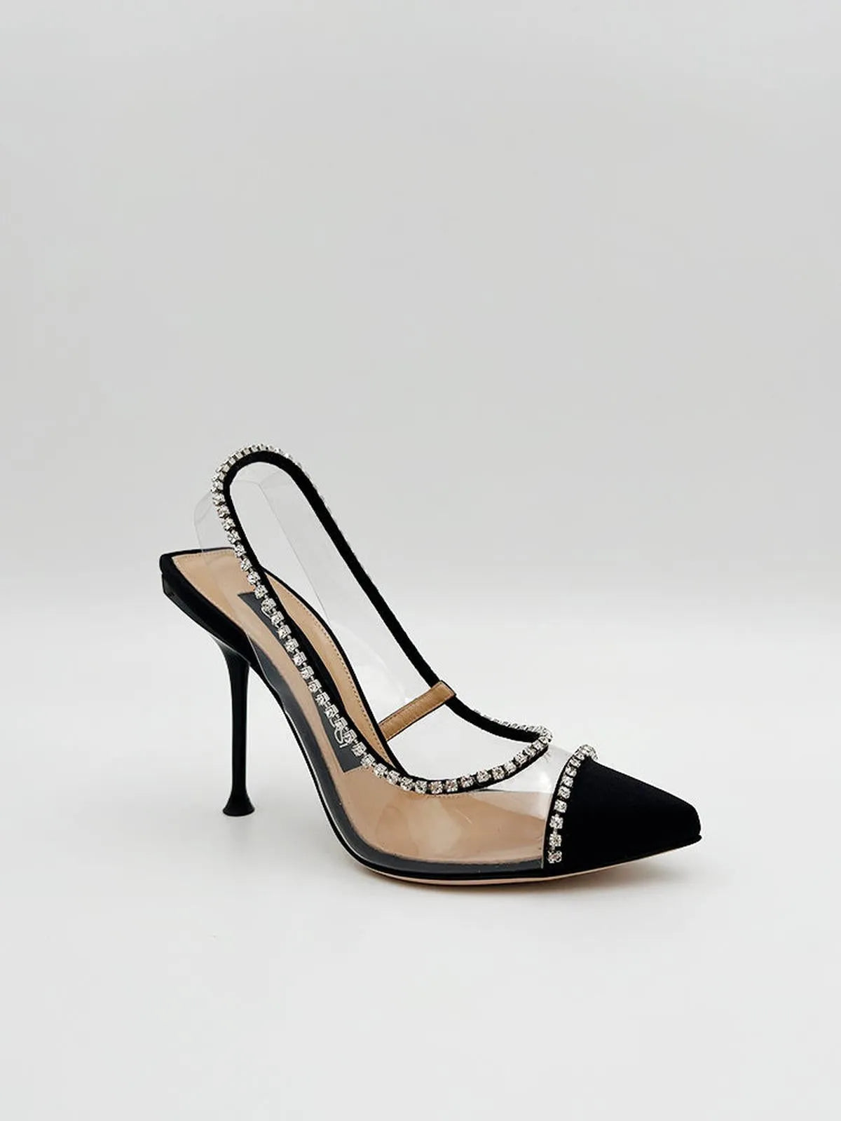 PVC CRYSTAL EMBELLISHED SLINGBACK-Sling Backs-SERGIO ROSSI- Pointure.AE