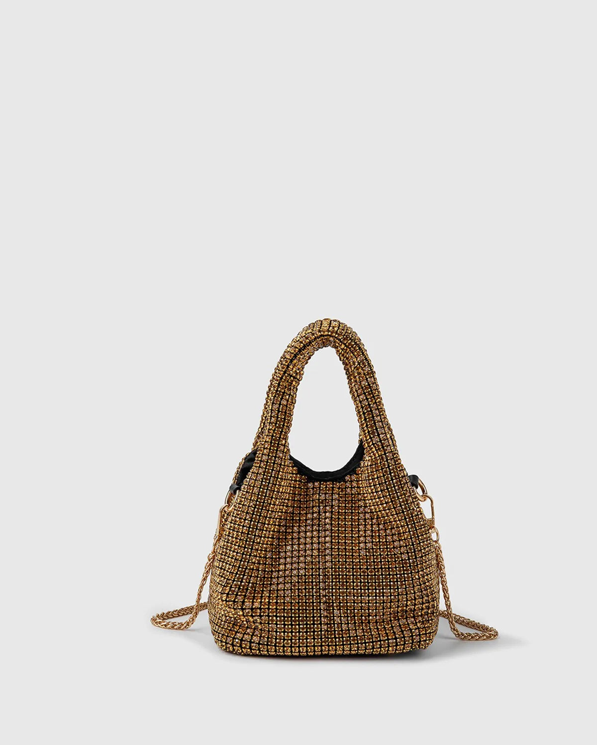 TOP HANDLE RHINESTONE BAG IN GOLD-Top Handle Bags-STAY IN STYLE- Pointure.AE