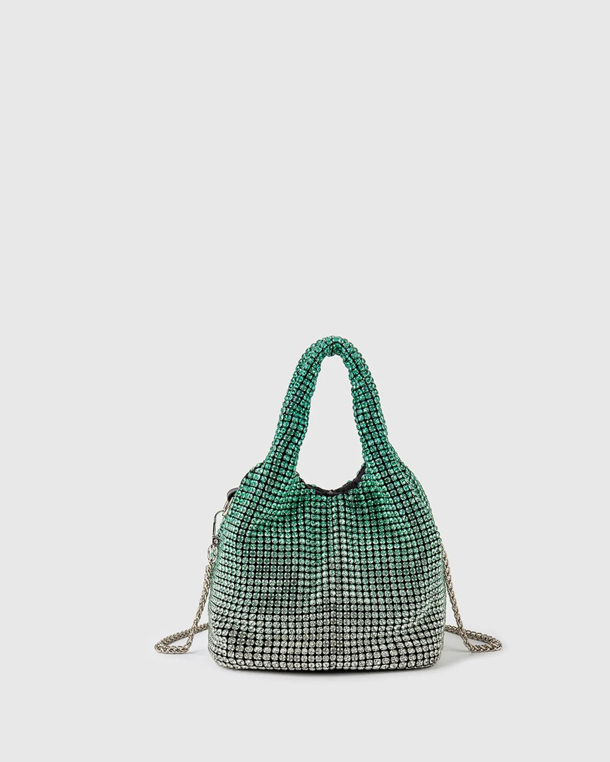 TOP HANDLE RHINESTONE BAG IN GREEN-Top Handle Bags-STAY IN STYLE- Pointure.AE