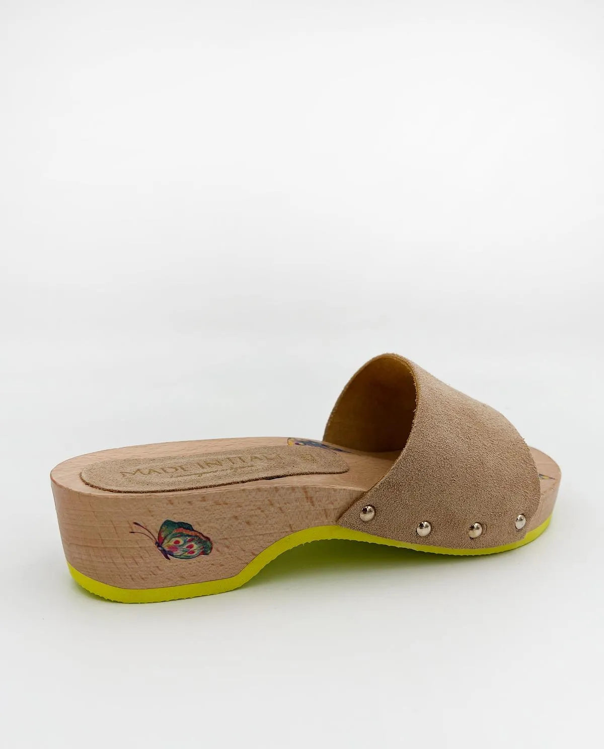 WOODEN MULE IN BEIGE-Mules-MADE IN ITALY- Pointure.AE