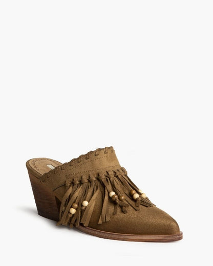 Mid-Heel Clog in Camel