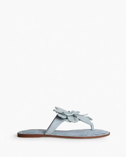 Suede Slipper in Light Blue