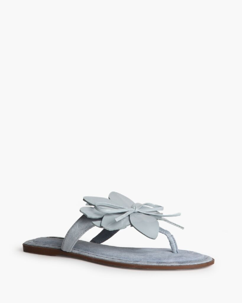 Suede Slipper in Light Blue