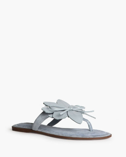 Suede Slipper in Light Blue