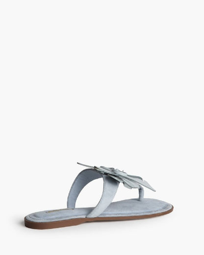 Suede Slipper in Light Blue