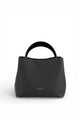 LEATHER TOP HANDLE BAG IN BLACK