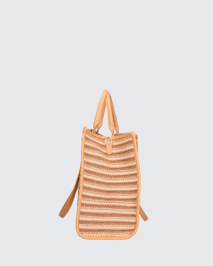 SHOPPER BAG - STRAW BEIGE