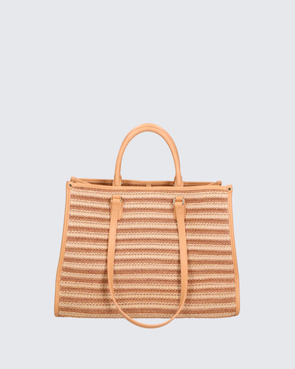 SHOPPER BAG - STRAW BEIGE