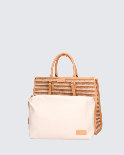 SHOPPER BAG - STRAW BEIGE