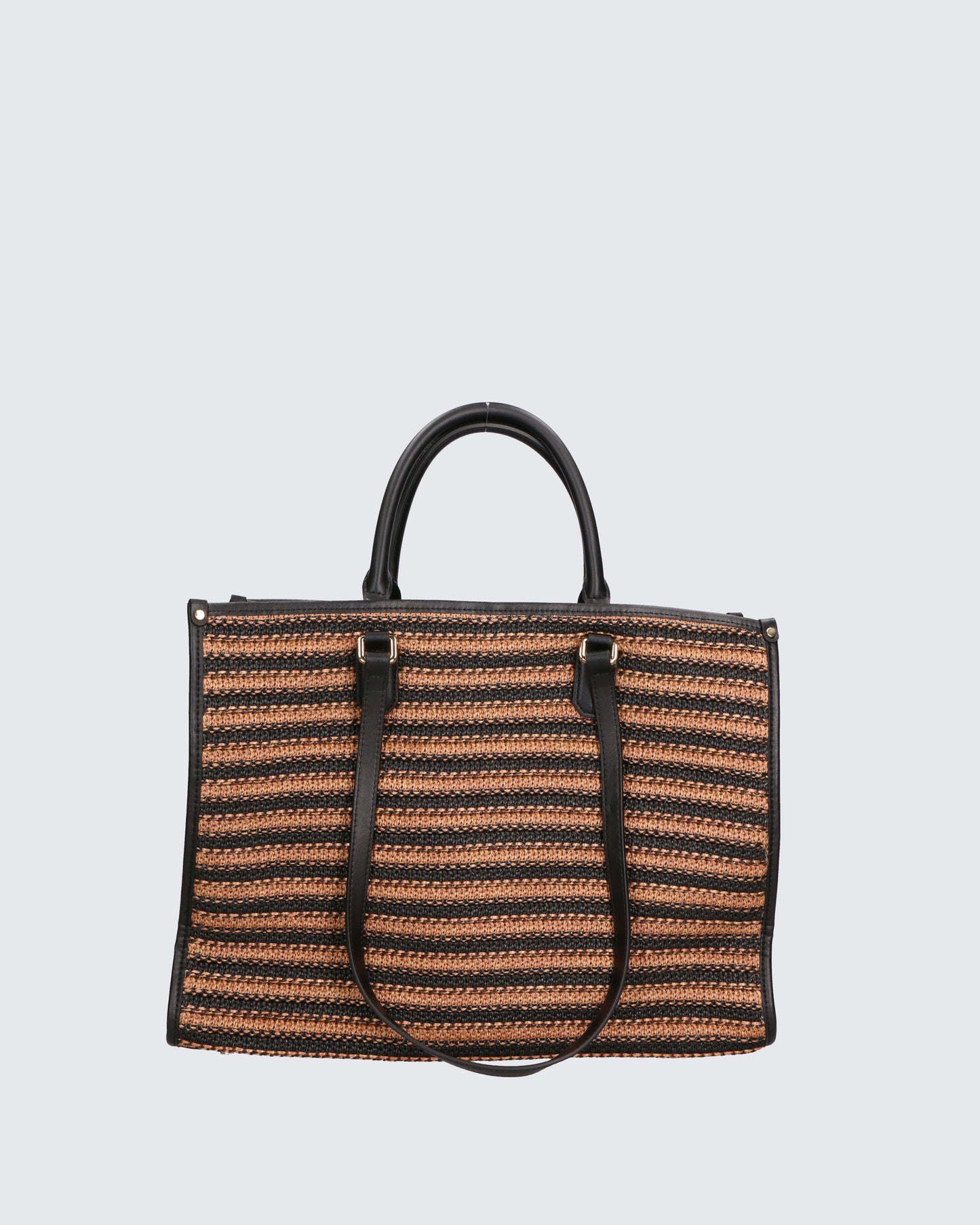 SHOPPER BAG - STRAW BLACK