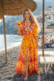 Antica Sartoria Front-open dress in Orange – 100% Cotton