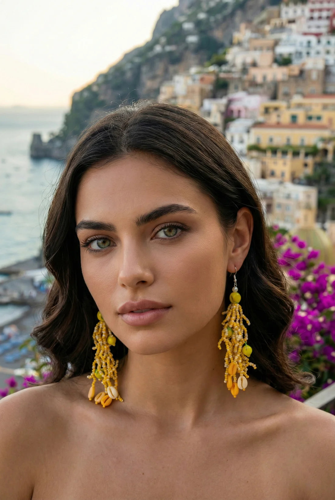 Antica Sartoria Drop earrings in Yellow – 100% Cotton
