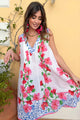 Antica Sartoria Short sleeveless dress in Fuchsia – 100% Cotton