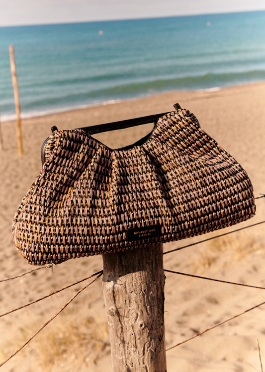 WOVEN POUCH BROWN/BLACK