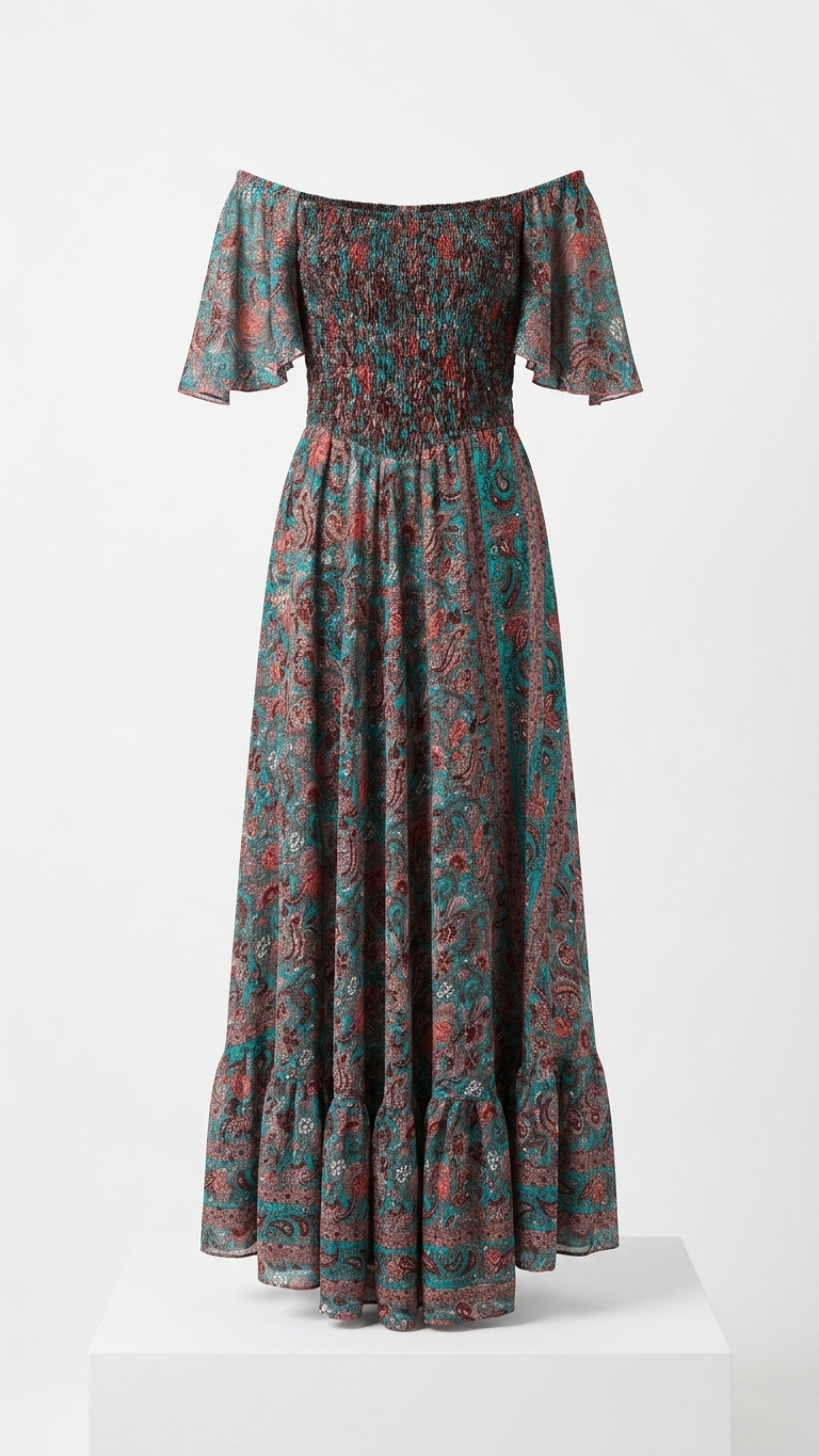 Off shoulder Boho Dress