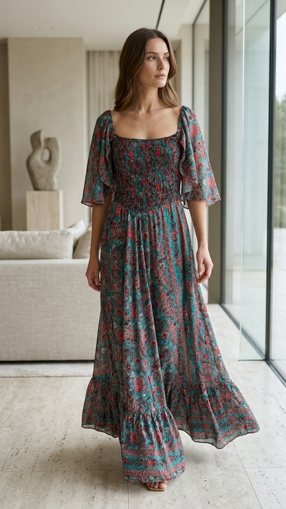 Off shoulder Boho Dress