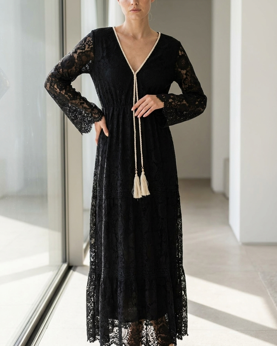 Lace Black Maxi Dress
