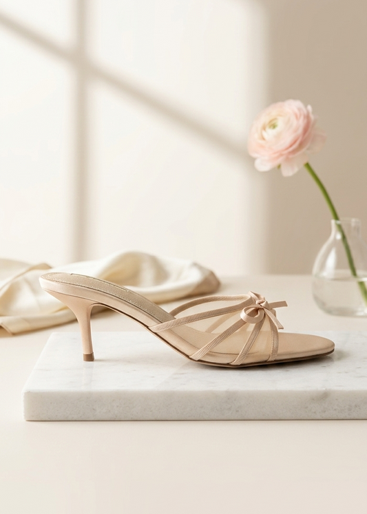 MID HEEL SLIP-ON IN PINK