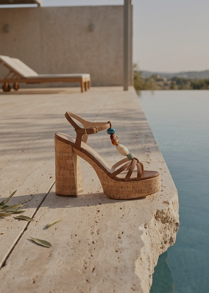 HIGH HEEL SANDAL WITH TRIM