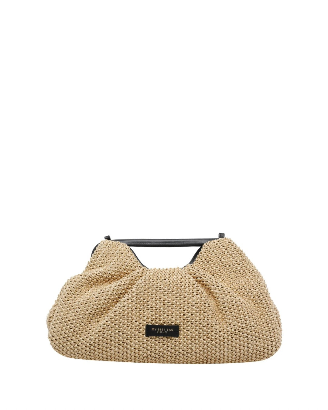 STRAW CLUTCH IN BEIGE
