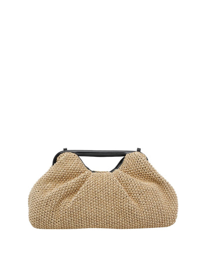 STRAW CLUTCH IN BEIGE