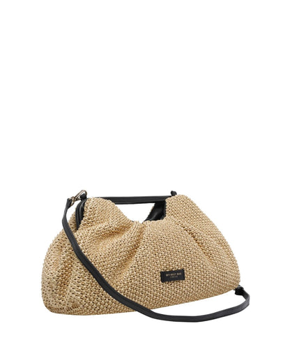 STRAW CLUTCH IN BEIGE