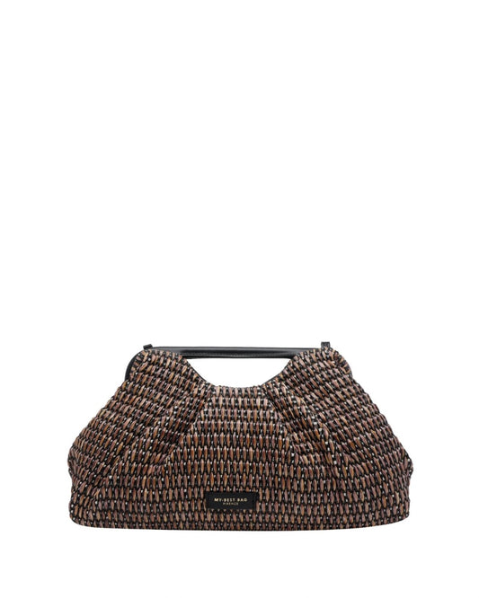 WOVEN POUCH BROWN/BLACK