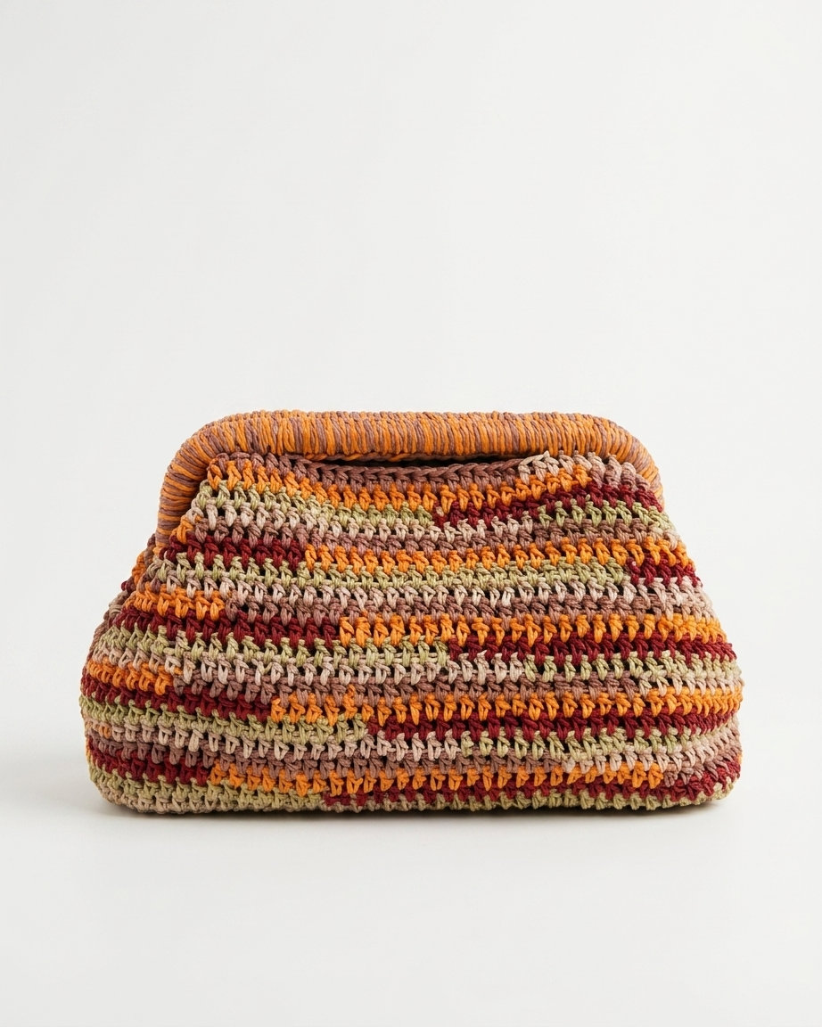 “RECTA” RAFFIA HANDMADE CROCHET CLUTCH