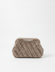 Woven clutch bag on a white background