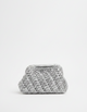 Woven pouch in metallic threads silver 