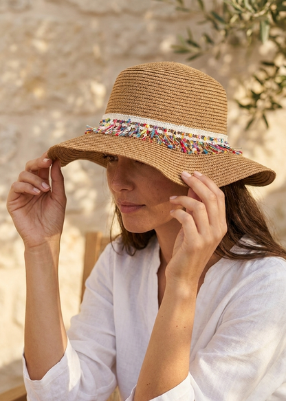 FRINGES HANDMADE STRAW HAT