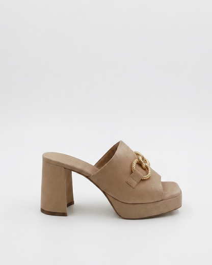 SUEDE SANDAL WITH TRIM