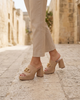 SUEDE SANDAL WITH TRIM