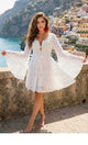 Short V-Neck Dress – White