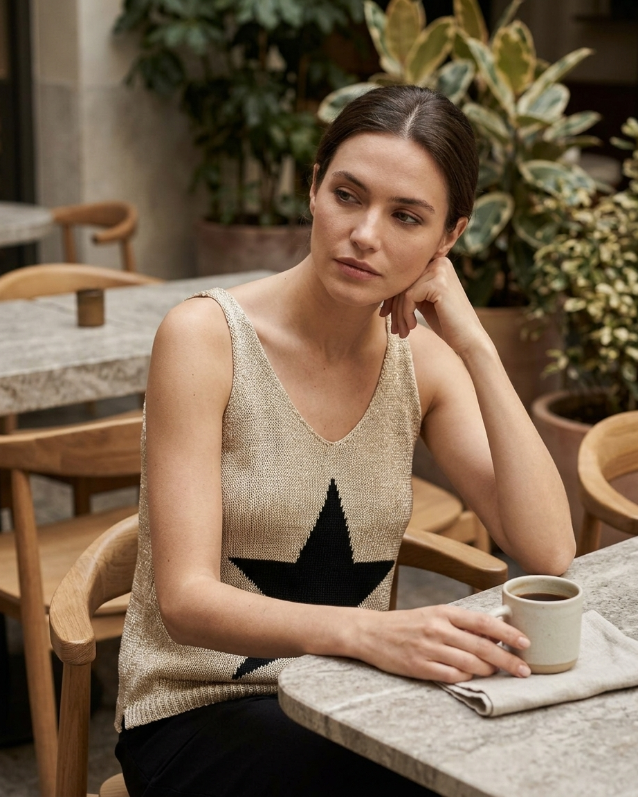 STAR TOP IN BLACK