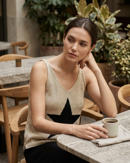 STAR TOP IN BLACK