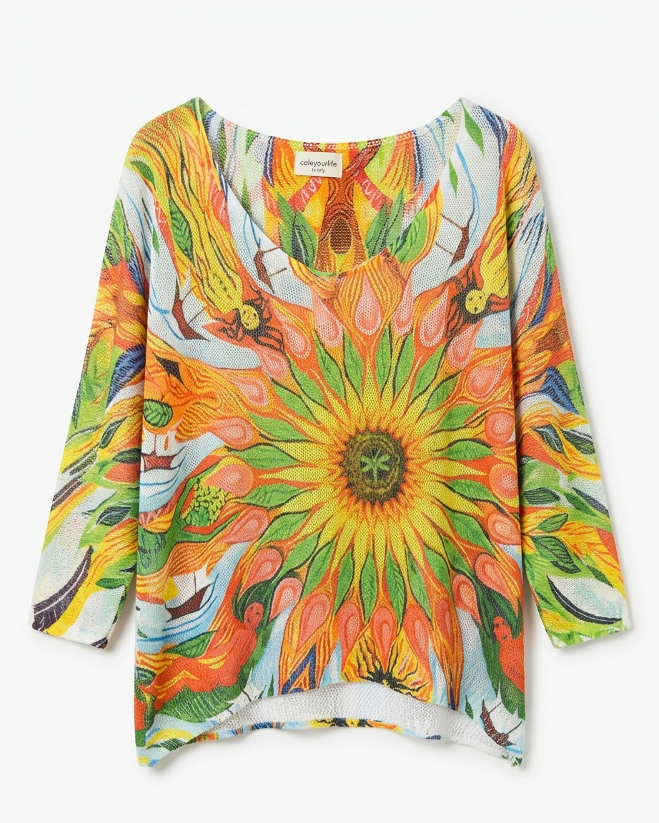 LONG SLEEVE SUNFLOWER TOP