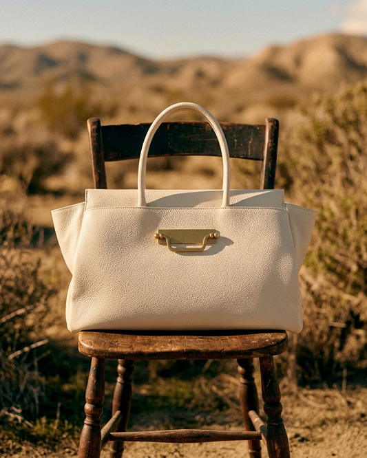 Shelly Leather Shoulder Bag in Beige by My Best Bag
