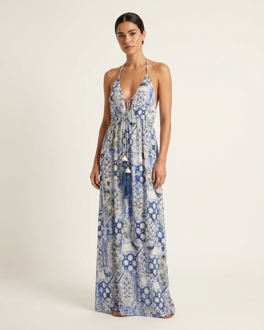 Blue Mosaic Maxi Dress