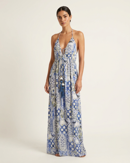 Blue Mosaic Maxi Dress