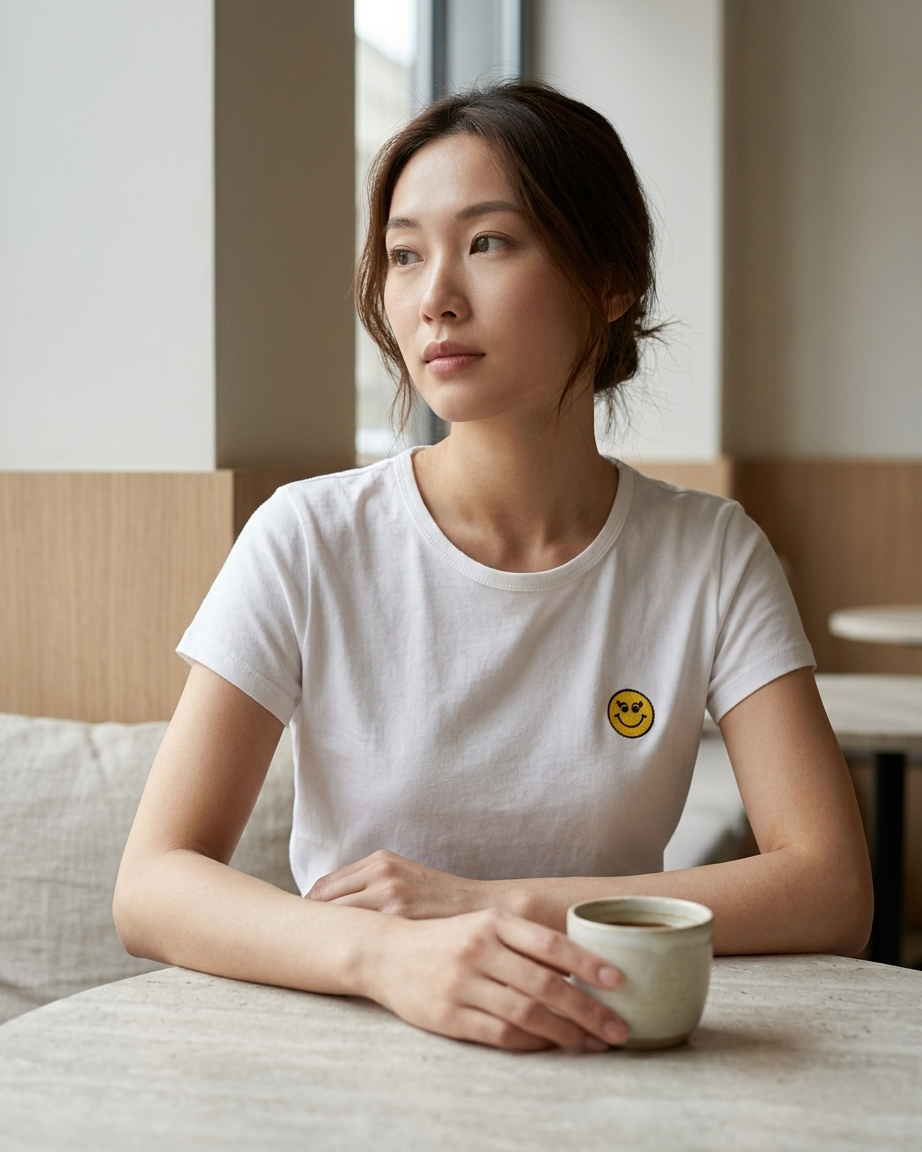 Smiley T-Shirt in White by Color Your Life