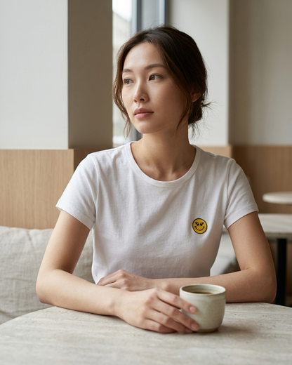 Smiley T-Shirt in White by Color Your Life