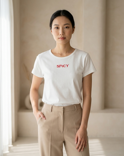 Spicy T-Shirt in White by Color Your Life