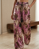 Flower Wide-Leg Pants in Purple by Paola Pellini